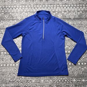 Sport Haley Womens 1/4 Zip Performance Top Blue Long Sleeve Medium Golf Tennis
